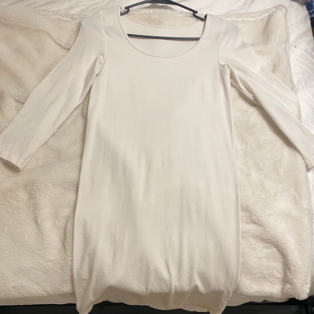 White long sleeve mini dress